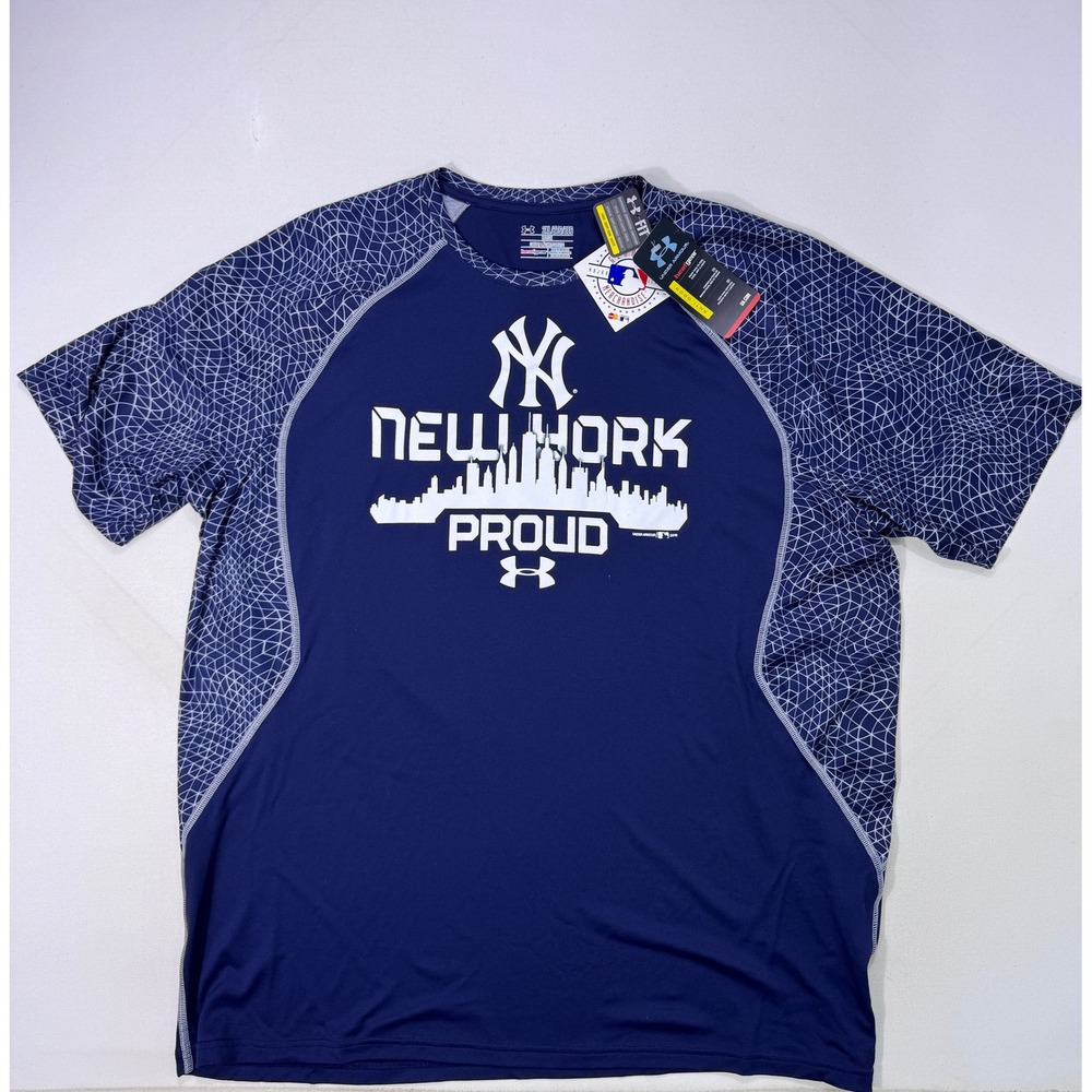 Under Armour New York Yankees Mens 2XL HeatGear Shirt MLB Performance Tee NWT